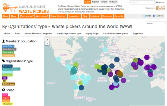 Mapa de organizaciones de recicladores informales 