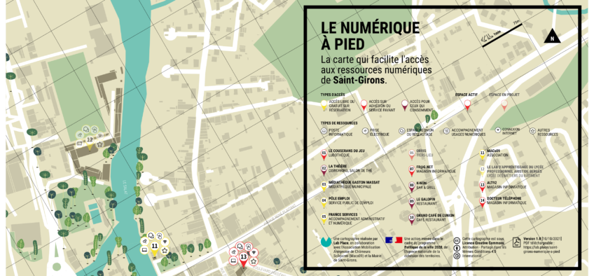 Cartografía Le numérique à pied. Detalle