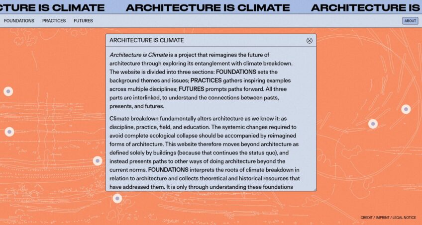 Architecture is Climate home page