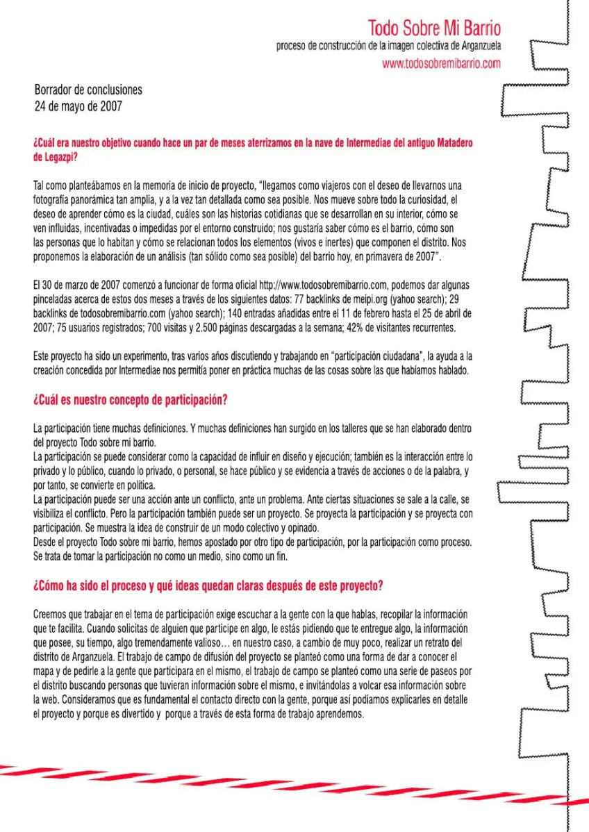 Cara A del flyer de conclusiones que se distribuyó al final del proyecto.