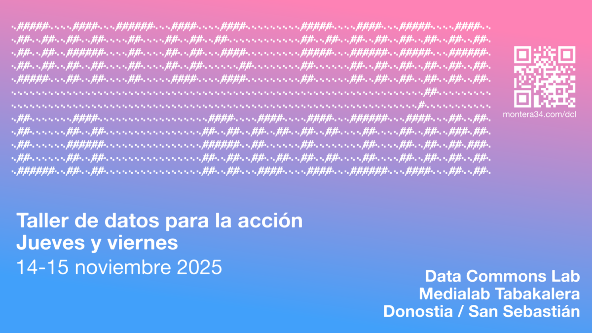  Taller de datos para la acción | Data Commons Lab 14-15 noviembre 2025. Taller-espacio de encuentro de Data Commons Lab para abordar proyectos colectivos de datos