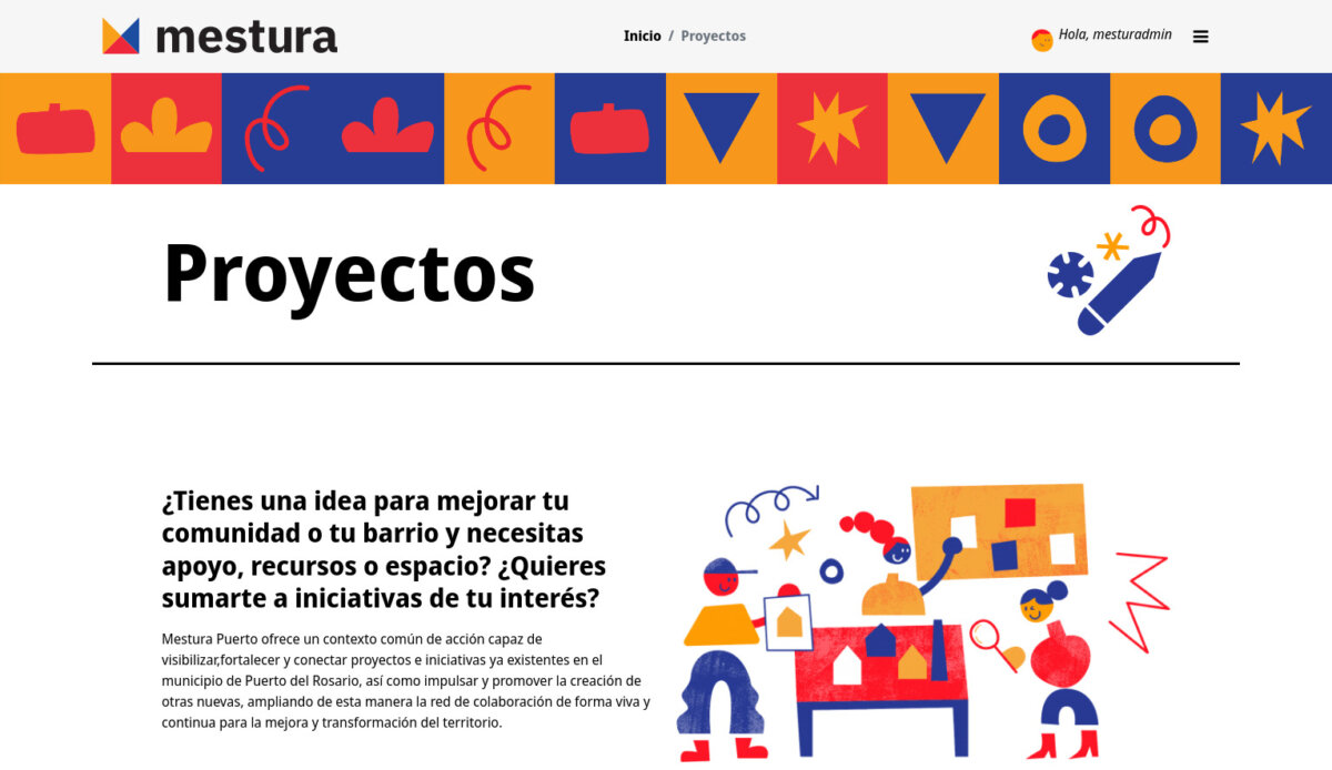 Página web del proyecto Mestura Puerto